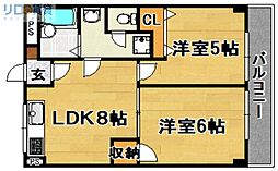 第10高光マンション 2LDKの間取図画像