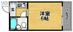 淡路エンビイハイツ ワンルームの間取図画像