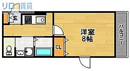 パークヒルズ新大阪will 1Kの間取図画像