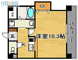 コートビレッジ2 1Kの間取図画像