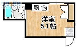 JPアパートメント東淀川 ワンルームの間取図画像