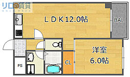 レクシア上新庄 1LDKの間取図画像