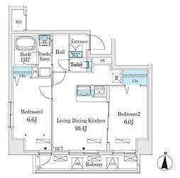 クラリティア板橋本町 2LDKの間取図画像