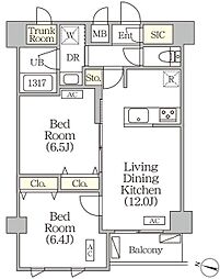 ORSUS志村坂上 2LDKの間取図画像