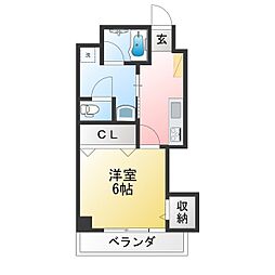 第2若木コーポ 1DKの間取図画像