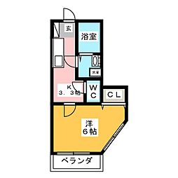 ローズハイツ 1Kの間取図画像