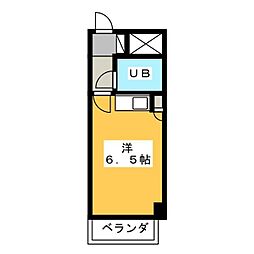 常盤台ダイカンプラザシティ ワンルームの間取図画像