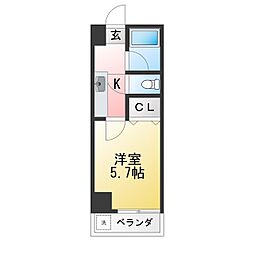 ノースフィルド田中 1Kの間取図画像