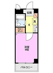 ハイツアオキ第3 1Kの間取図画像
