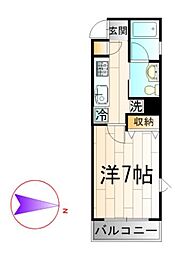 メゾンスクエア 1Kの間取図画像