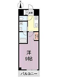 殿町デントヒルズ 1Kの間取図画像