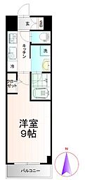 殿町デントヒルズ 1Kの間取図画像