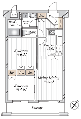 間取り ワイズユウラク立川弐番館 2階/-
