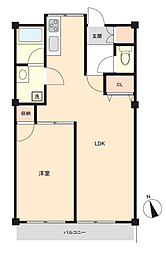 本町ハイツ 1LDKの間取図画像