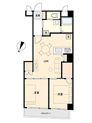 ライオンズマンション川崎第6 2LDKの間取図画像