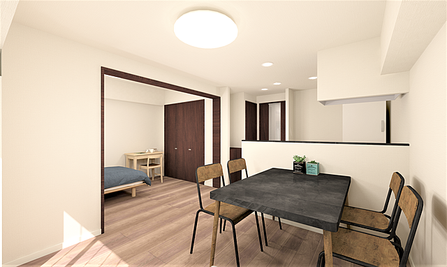 リビング/ダイニング 愛住ハイツ 7階/-