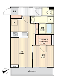 第二梅ヶ丘ハイム 1LDKの間取図画像