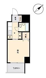 信開ウェラコート犀川 1Kの間取図画像