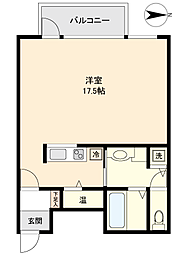 サーム千歳ドミニオWing6 ワンルームの間取図画像