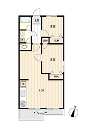 池上住宅 2LDKの間取図画像
