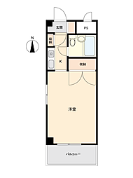アルファ大供 ワンルームの間取図画像