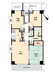ヒルズ西武遊園地 3LDKの間取図画像