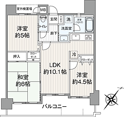 ルイシャトレ兵庫駅前 3LDKの間取図画像