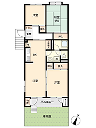 横浜ハイタウン2号棟 3LDKの間取図画像