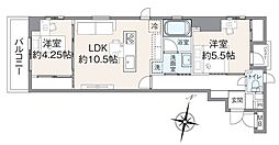 サージュ赤坂 2LDKの間取図画像