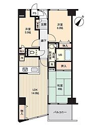 ベルメゾン末広E棟 3LDKの間取図画像