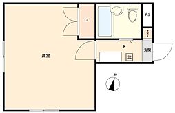 フレンドポート中央林間 1Kの間取図画像