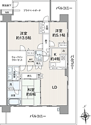 ソフィア松戸 3LDKの間取図画像