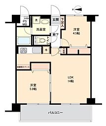 マイキャッスル大井町2 2LDKの間取図画像