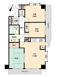 ライオンズマンション稲荷山公園 2SLDKの間取図画像
