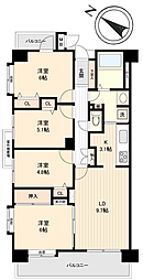 ローヤルシティ清瀬 4LDKの間取図画像