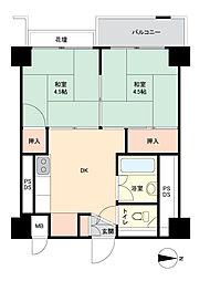 サニー松戸 2DKの間取図画像