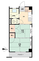 久我山ロータリーマンション 2Kの間取図画像