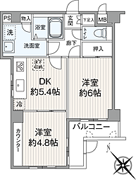 グランドヒルズ鴨居 2Kの間取図画像