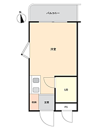 アルファ宮脇町 ワンルームの間取図画像