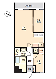 武蔵野コーポラス 1SLDKの間取図画像