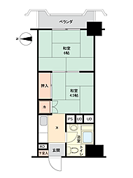 藤和亀有コープ 2Kの間取図画像