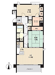 ゼファー熱海シーヒルズ 2LDKの間取図画像