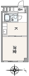チサンマンション栄 1Kの間取図画像