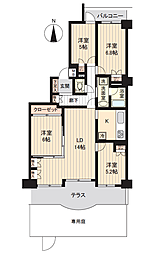 ガーデンハイツ小平1番館 4LDKの間取図画像