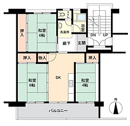 前野台団地5号棟 3DKの間取図画像