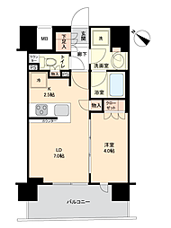 ウエリス渋谷本町 1LDKの間取図画像