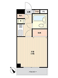 ピュアシティ横浜2 1Kの間取図画像