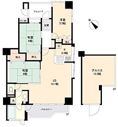 スカイヒルズE棟 3LDKの間取図画像