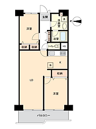 大島スカイハイツ 2LDKの間取図画像