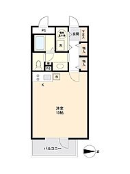 サーム千歳ドミニオWing6 ワンルームの間取図画像